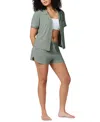 Gap Body Women's Notched-collar Short Pajama Set In Green