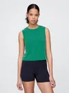 Gap Fit Breathe Cropped Muscle Tank Top In Baize Green
