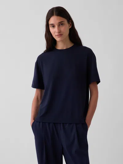 Gap Fit Breathe Relaxed T-shirt In Midnight Blue