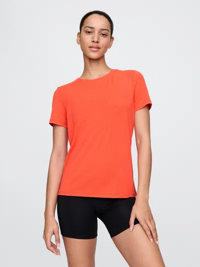 Gap Fit Breathe T-shirt In Neon Hot Lava Orange