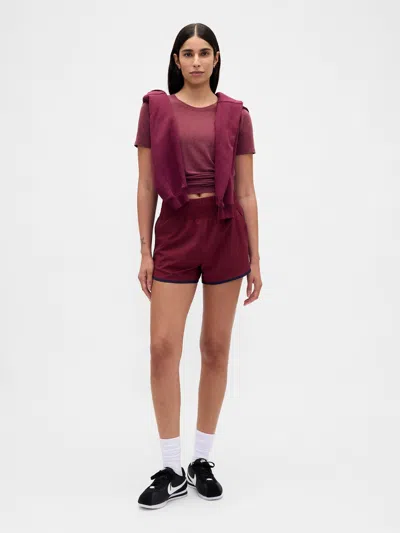Gap Fit High Rise Running Shorts In Red