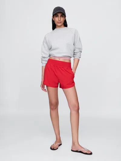 Gap Fit High Rise Running Shorts In Tomato Sauce Red