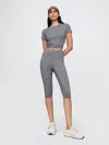 Gap Fit Lightweight Brushed Jersey Cropped Leggings In Grey