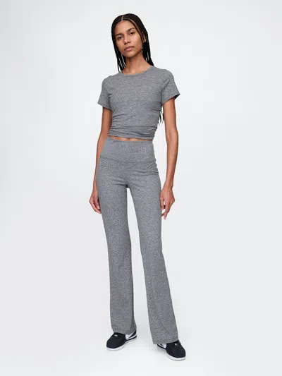 Gap Fit Lightweight Brushed Jersey Flare Leggings In Grey
