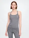 Gap Fit Lightweight Brushed Jersey Racerback Tank Top In Grey
