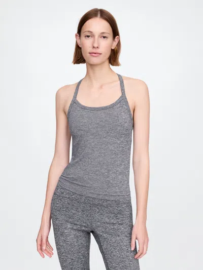 Gap Fit Lightweight Brushed Jersey Racerback Tank Top In Grey