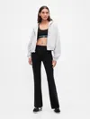 Gap Fit Lightweight Compression Foldover Mini Flare Leggings In Black