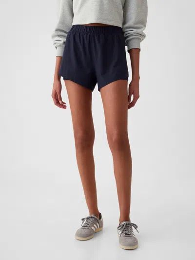 Gap Fit Mid Rise Dolphin Running Shorts In Navy Blue