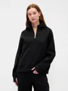 Gap Fit Oversized Quarter-zip Hoodie In Black