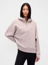 Gap Fit Oversized Quarter-zip Hoodie In Neutral