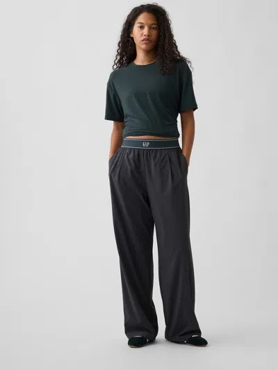 Gap Fit Pleated Easy Logo Pants In Forest River Green