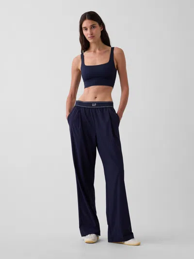 Gap Fit Pleated Easy Logo Pants In Midnight Blue