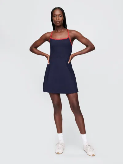Gap Fit Power Exercise Dress In Navy Blue With Red Trim