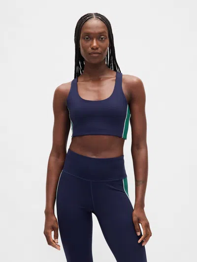 Gap Fit Power Medium Impact Sports Bra In Navy Blue & Green