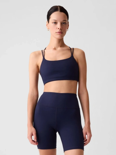 Gap Fit Power Medium Impact Strappy Sports Bra In Navy Blue