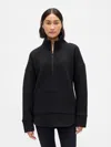 Gap Fit Quilted Jacquard Half-zip Pullover In Black