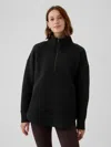 Gap Fit Quilted Jacquard Half-zip Pullover In Black