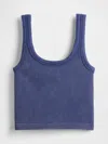 Gap Fit Seamless Rib Crop Tank Top In Blue