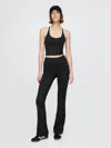 Gap Fit Sky High Rise Power Flare Leggings In True Black Stripe