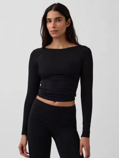 Gap Fit Smooth Boatneck T-shirt In Black