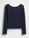Gap Fit Smooth Boatneck T-shirt In Blue