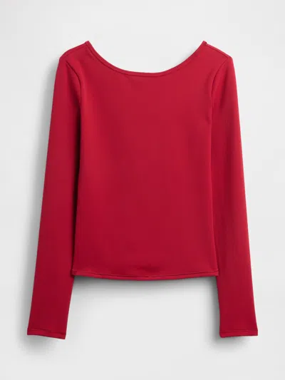 Gap Fit Smooth Boatneck T-shirt In Red