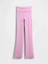 Gap Fit Smooth Foldover Mini Flare Leggings In Pink