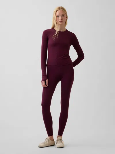 Gap Fit Smooth High Rise Leggings In Tuscan Red