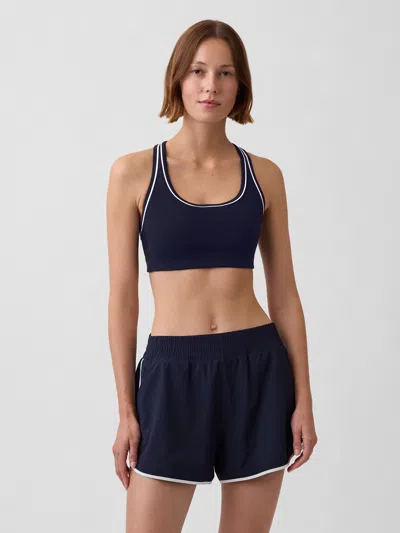 Gap Fit Smooth Medium Impact Racerback Sports Bra In Blue
