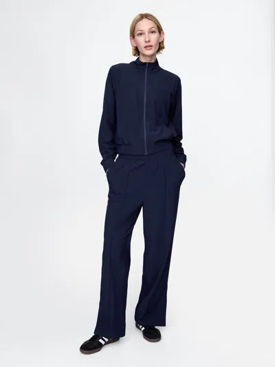 Gap Fit Split-hem Tech Pants In Navy Blue