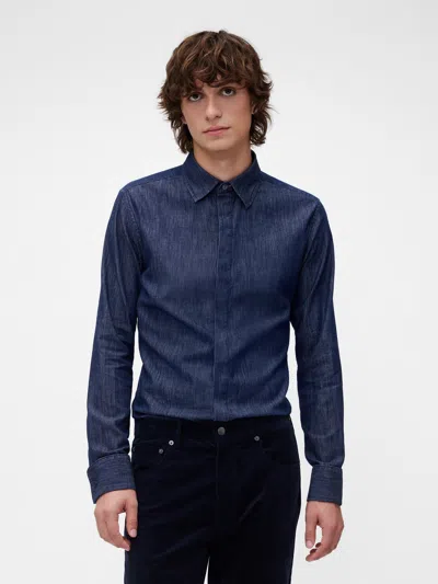Gap Studio Chambray Shirt In Blue