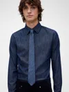 Gap Studio Chambray Skinny Tie In Blue
