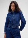Gap Studio Crop Canvas Jacket In Blue