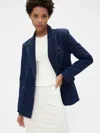 GAP GAPSTUDIO DENIM DOUBLE-BREASTED TAILORED BLAZER