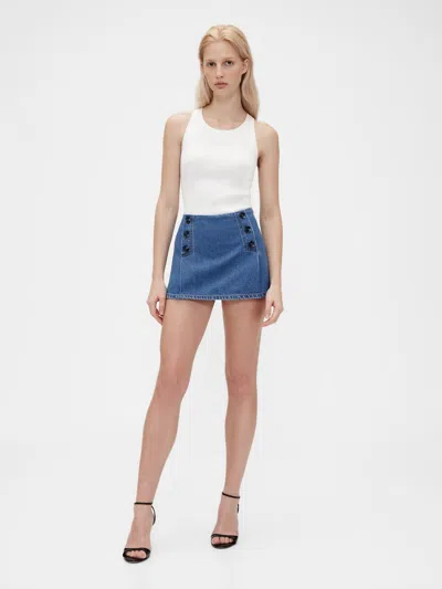 Gap Studio Denim Sailor Skort In Medium Wash