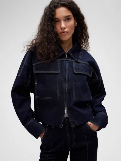 Gap Studio Double-pocket Denim Jacket In Dark Denim