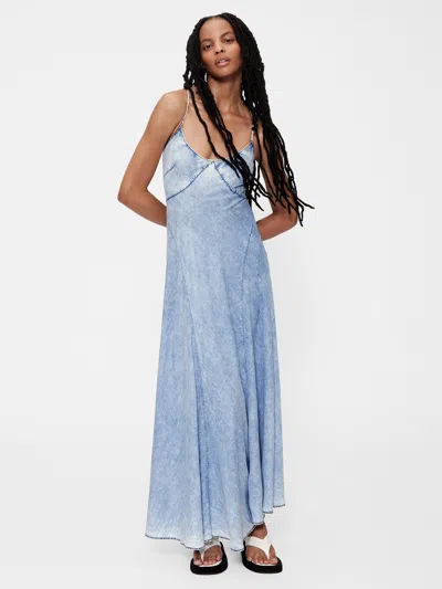 Gap Studio Draped Denim Slip Maxi Dress