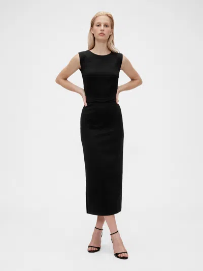 Gap Studio Jersey Cut-out Midi Dress In Black