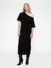 Gap Studio Jersey Off-shoulder Midi Dress In Black