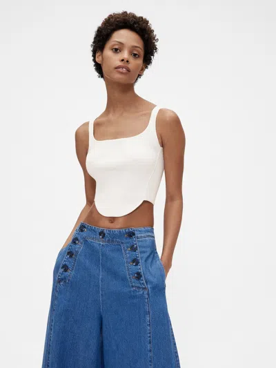 Gap Studio Knit Corset Top In Off White