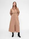 Gap Studio Poplin Belted Maxi Shirtdress In Brown