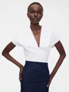 Gap Studio Poplin Bodysuit In White