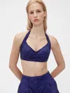 Gap Studio Poplin Bralette In Navy Blue Dot