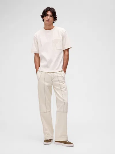 Gap Studio Relaxed Utility Jeans In Ecru Rinse