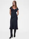 Gap Studio Satin Midi Dress In Blue