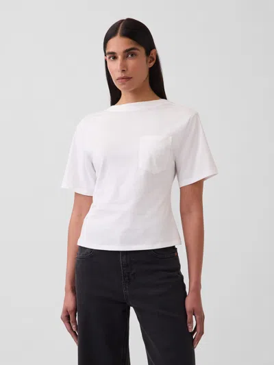 Gap Studio Scoop-back Pocket T-shirt In White