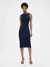 Shop Gap Studio Seamed Denim Midi Dress In Dark Wash