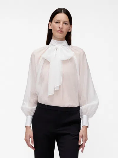 Gap Studio Sheer Bow Shirt In White