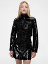 Gap Studio Vegan Patent Leather Crop Jacket In Black