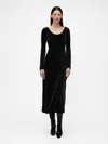 Gap Studio Velvet Midi Dress In Black